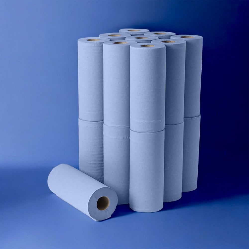 10" Wiper Rolls - 3 Ply - Blue