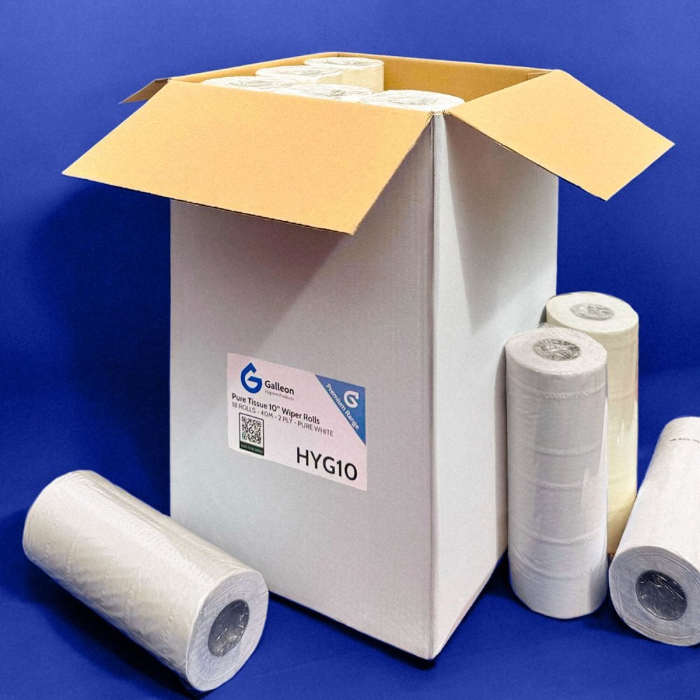 10 Inch Wiper Roll - 2 Ply - White