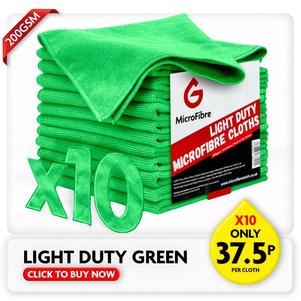 Light Duty Green Microfibre Cloths