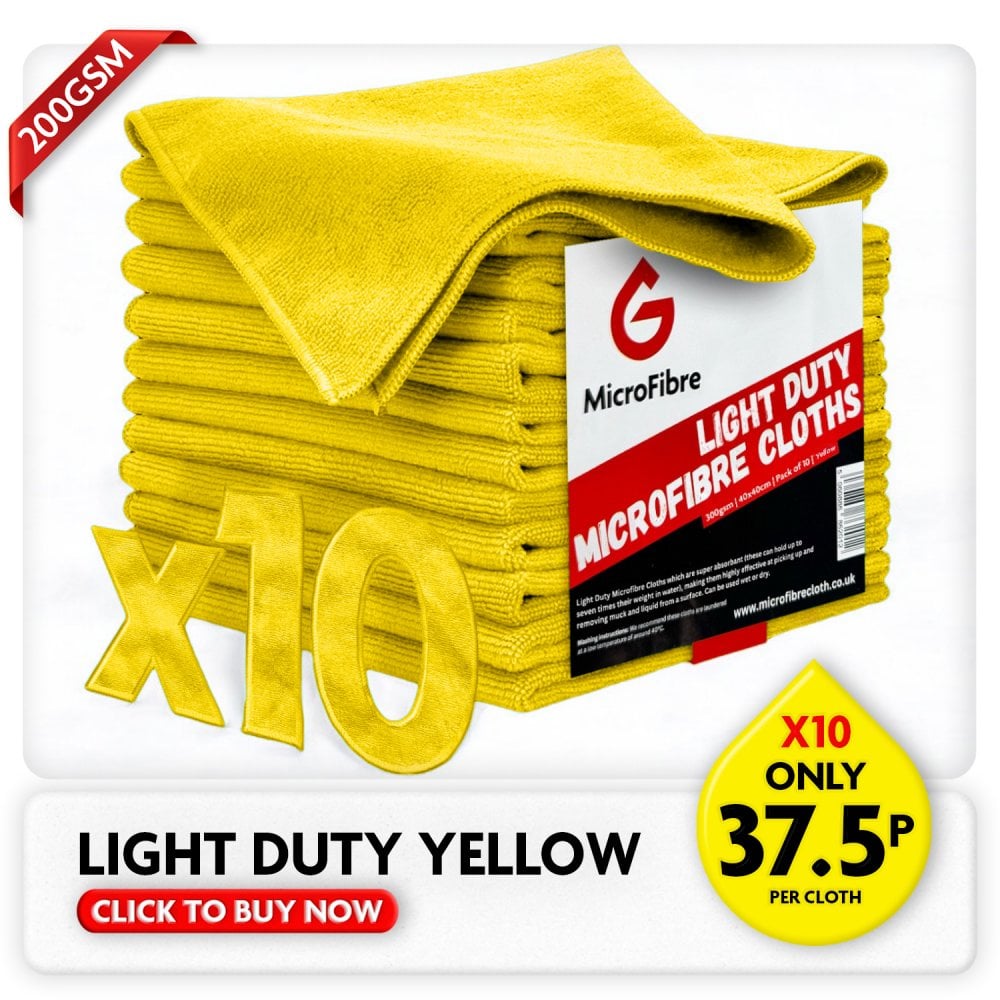 Light Duty Microfibre Cloths - Yellow