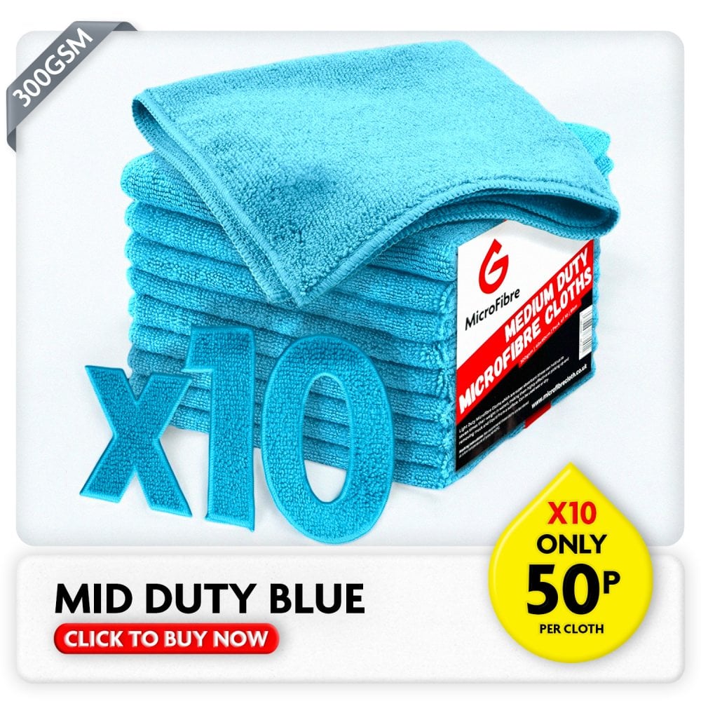 Medium Duty Microfibre Cloths - Blue