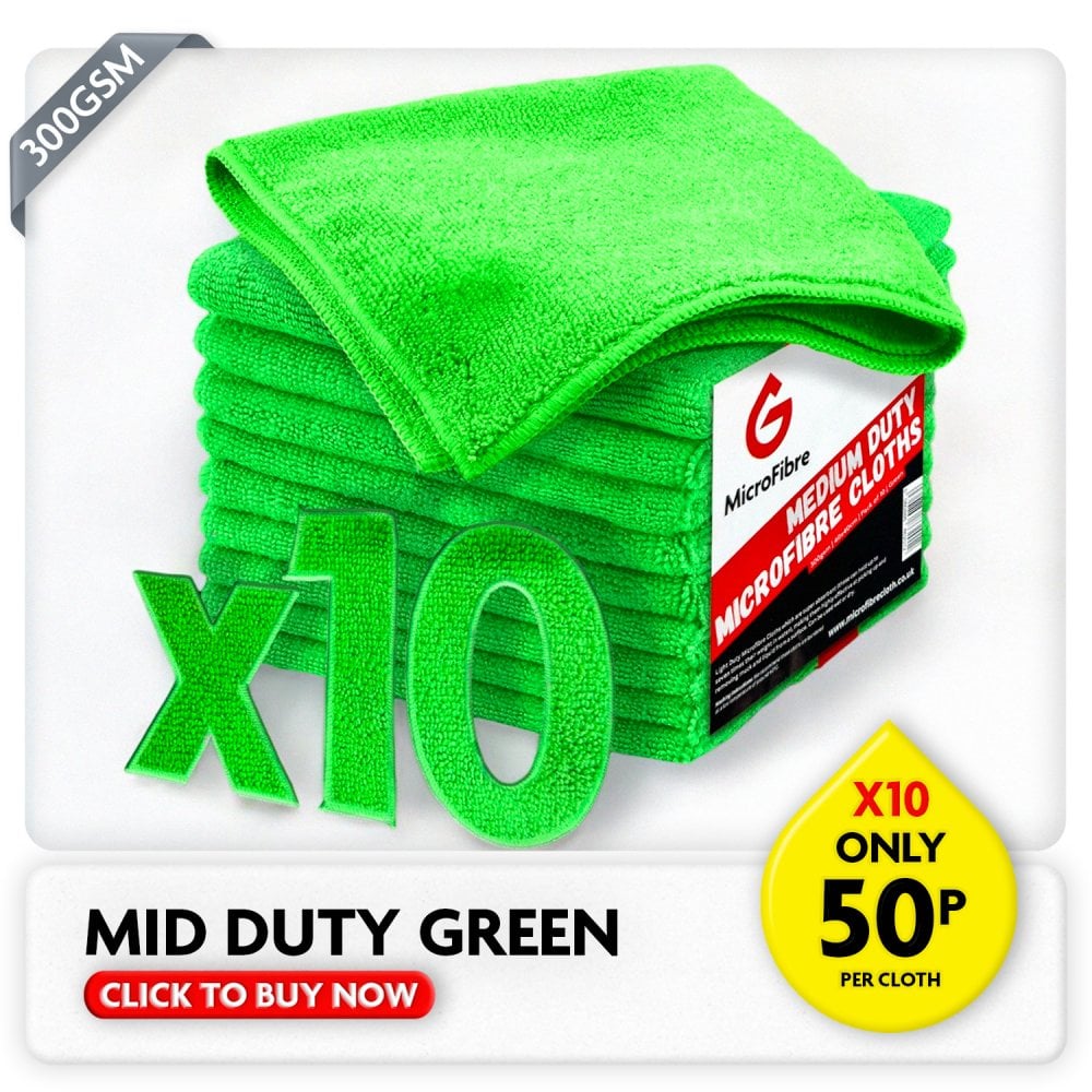 Medium Duty Microfibre Cloths - Green