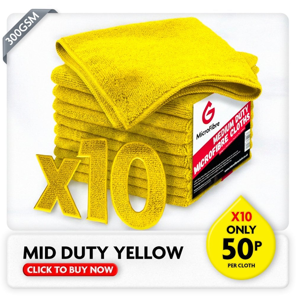 Medium Duty Microfibre Cloths - Yellow
