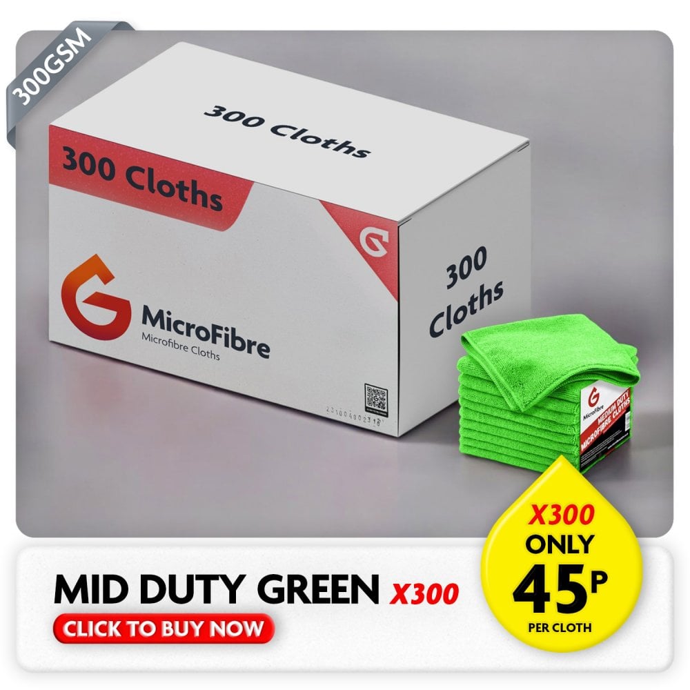 Medium Duty Microfibre Cloths - Green X300