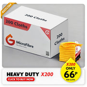 Heavy Duty Microfibre Cloths - Yellow X200
