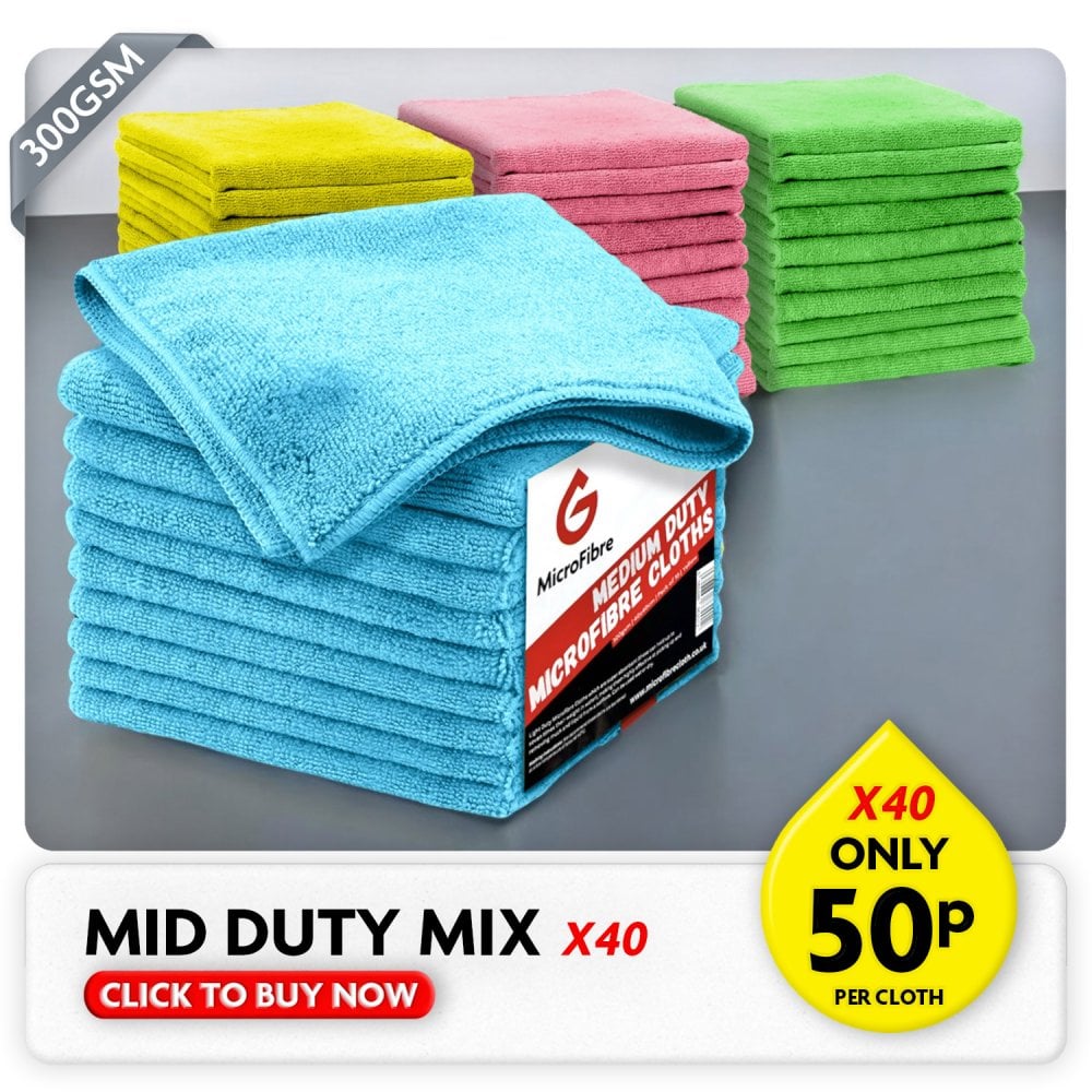 Medium Duty Microfibre Cloths - Mixed Colours