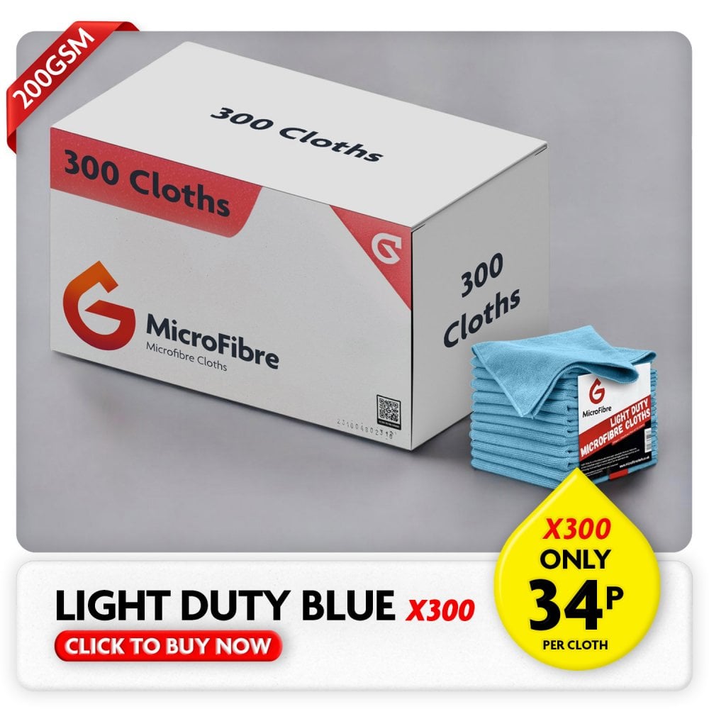 Light Duty Microfibre Cloths - Blue X300
