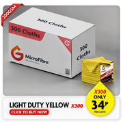 Light Duty Microfibre Cloths - Yellow - 300 Cloths
