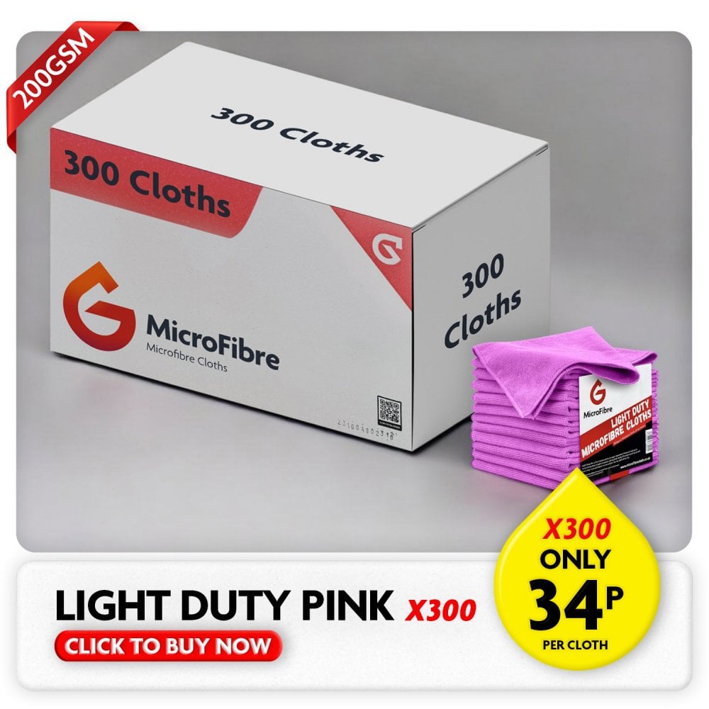Light Duty Microfibre Cloths - Pink X300