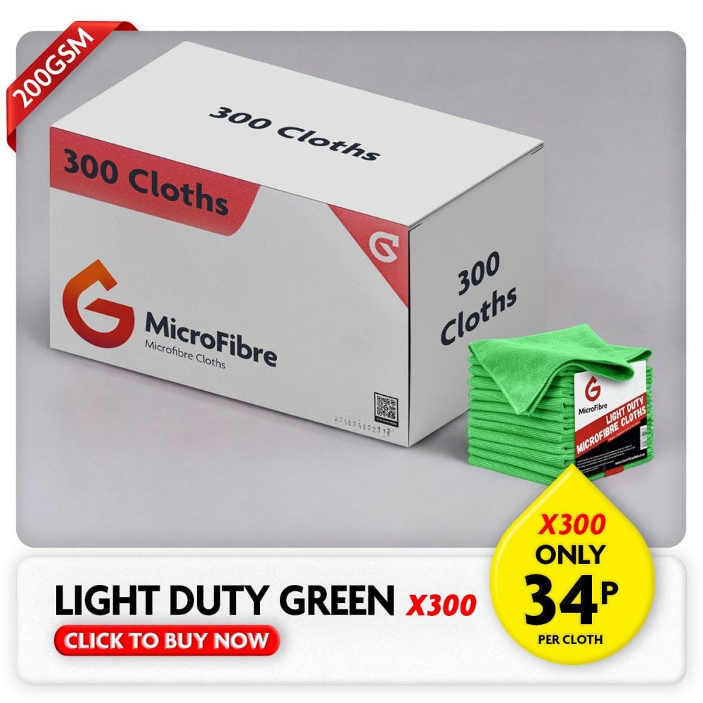 Light Duty Microfibre Cloths - Green X300