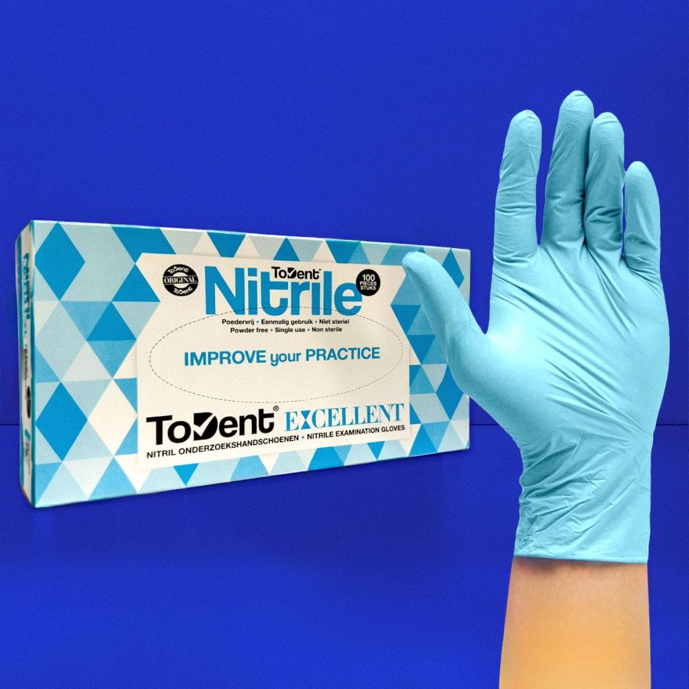 Blue Nitrile Gloves - Powder Free