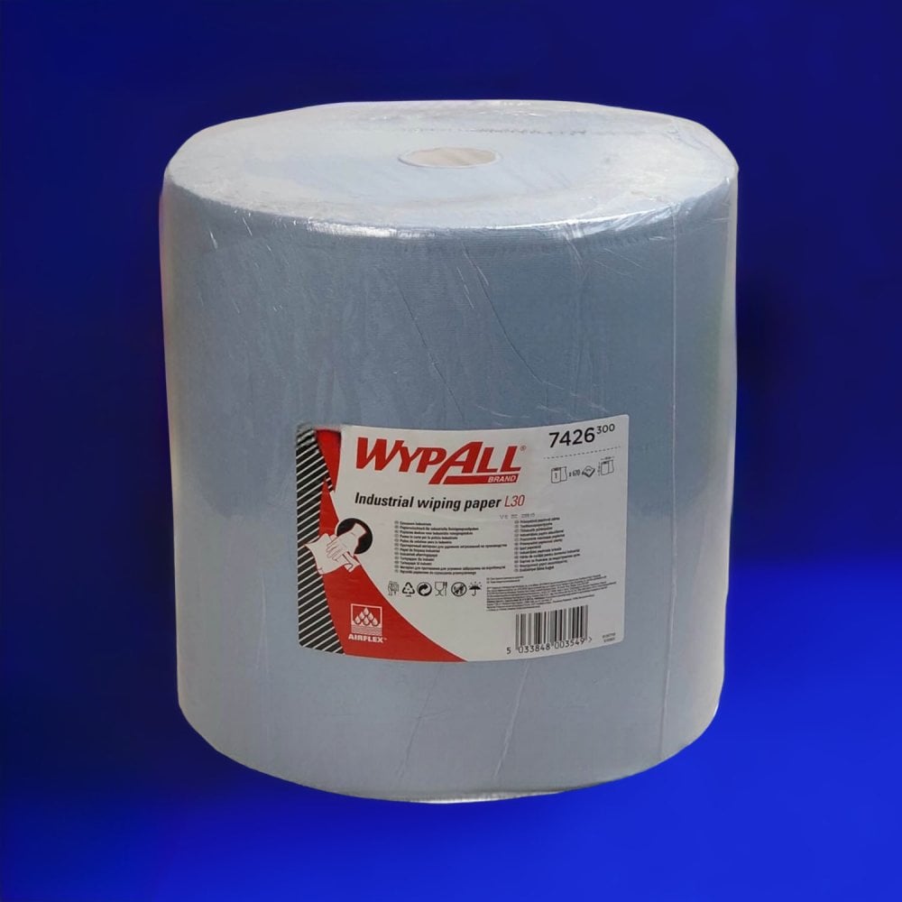 L30 Ultra + Large Wiper Roll - 3 Ply - Blue