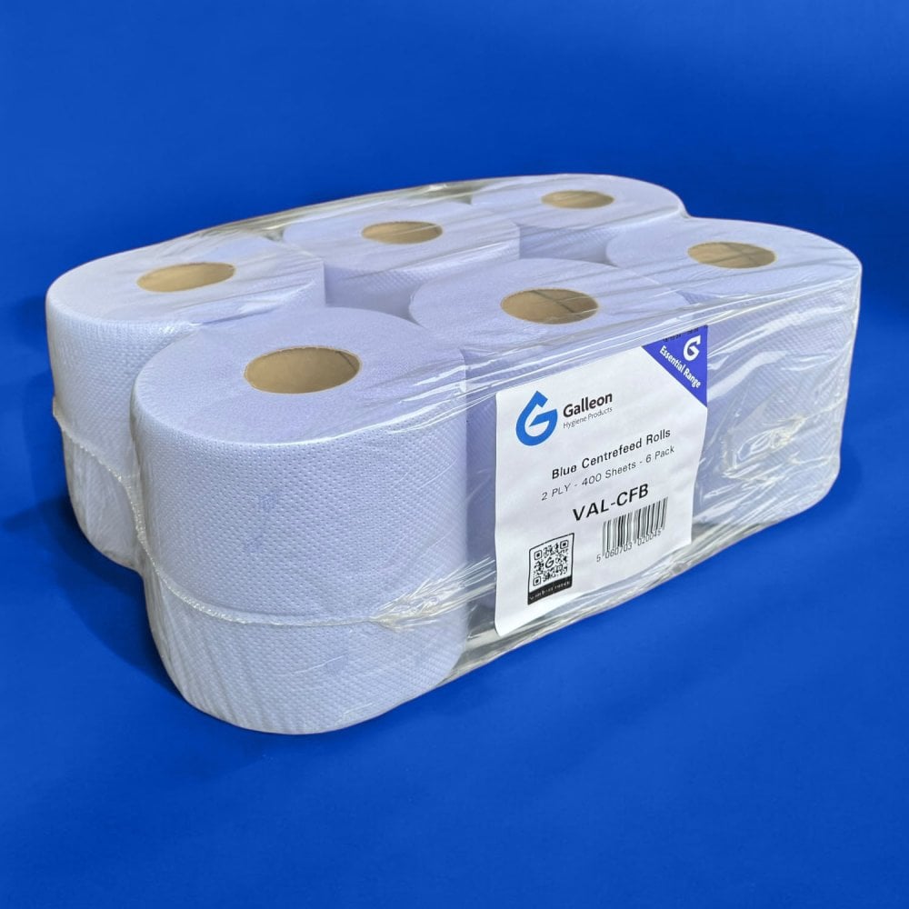 Value 2 Ply Blue Embossed Centrefeed Rolls