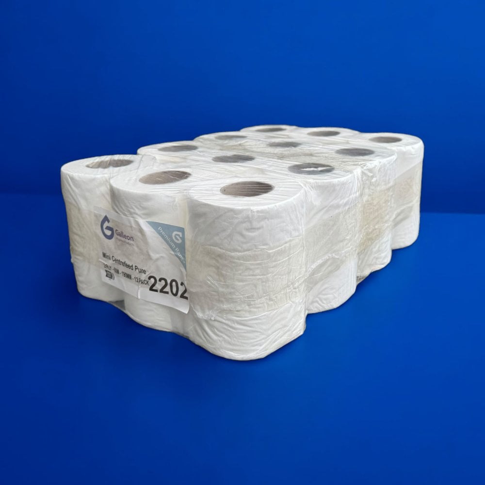 2 Ply White Mini Centrefeed Rolls