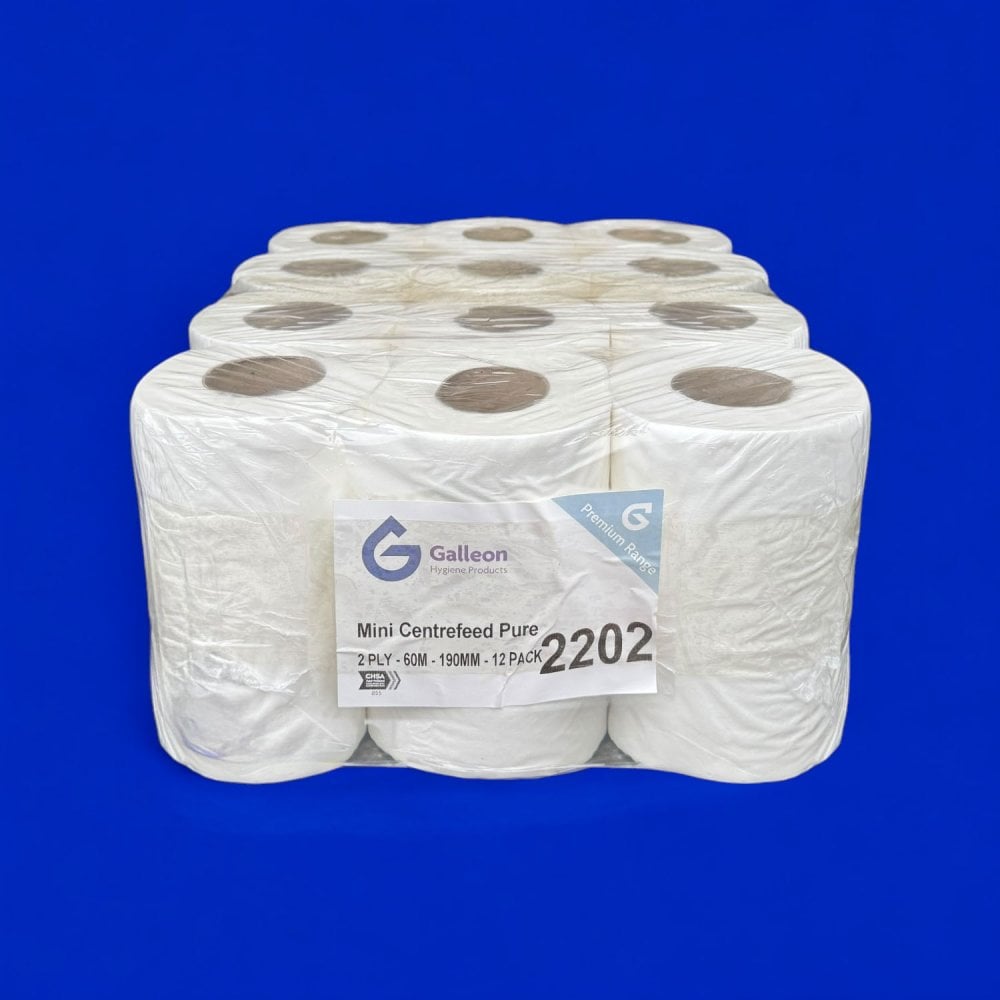 2 Ply White Mini Centrefeed Rolls