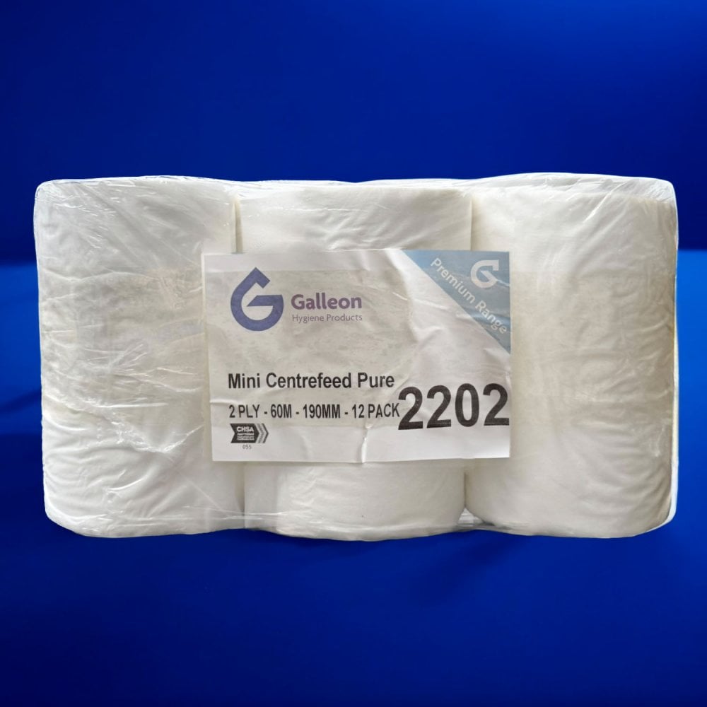 2 Ply White Mini Centrefeed Rolls