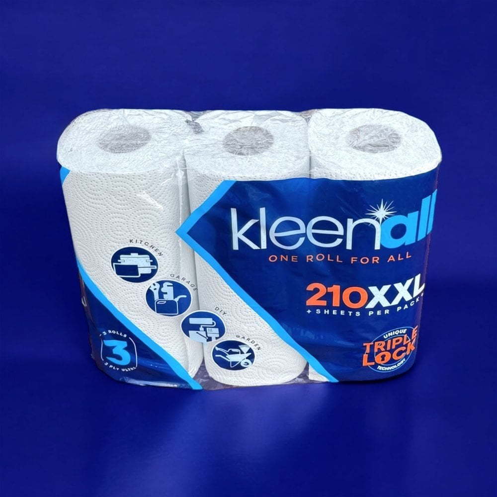 Kleenall Kitchen Rolls - 3 Ply x 12 Rolls | 2 Cases