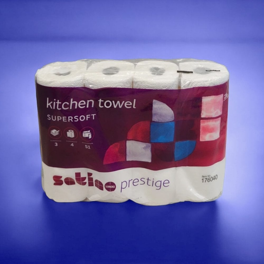 Prestige Premium Kitchen Rolls - 3 Ply x 32 Rolls | 2 Cases