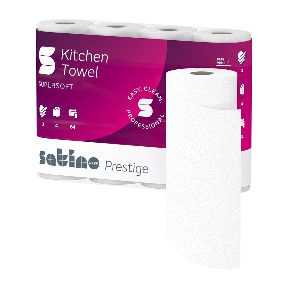 Prestige Premium Kitchen Rolls - 3 Ply x 32 Rolls | 2 Cases