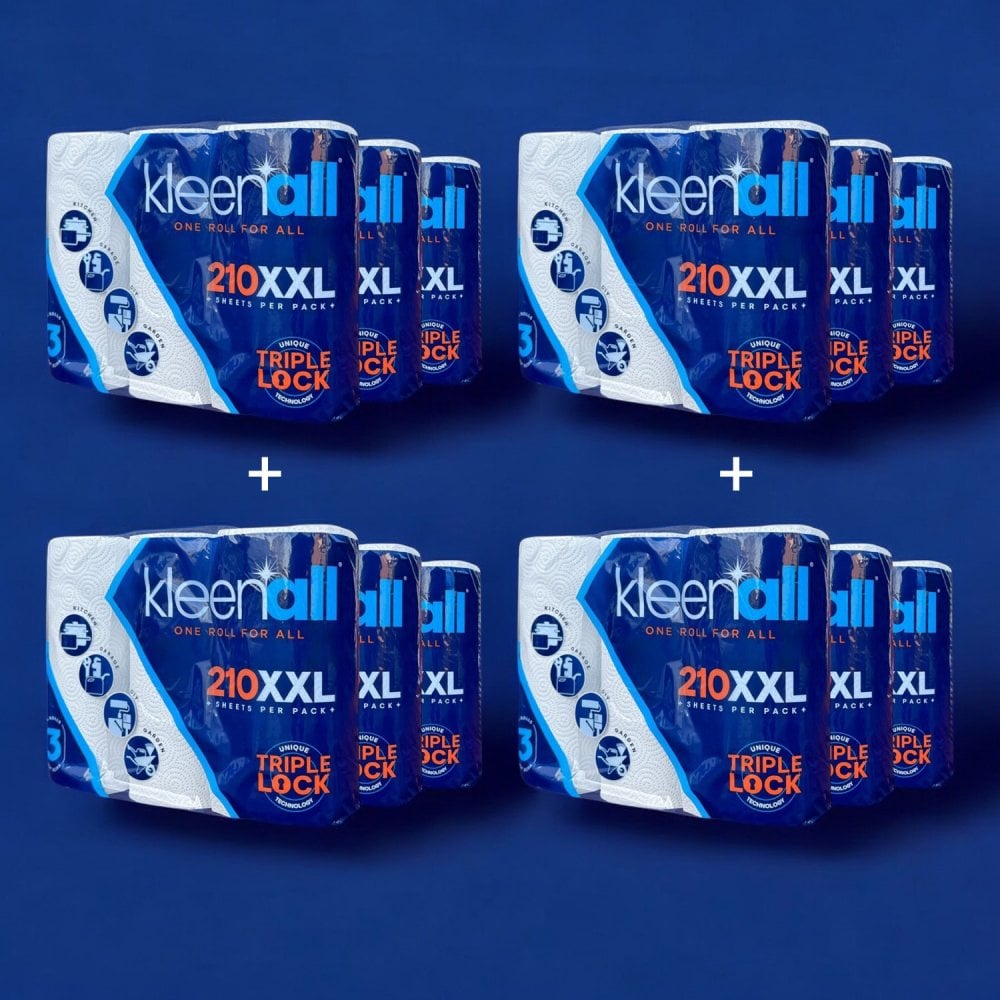 Kleenall Kitchen Rolls - 3 Ply x 12 Rolls | 4 Cases