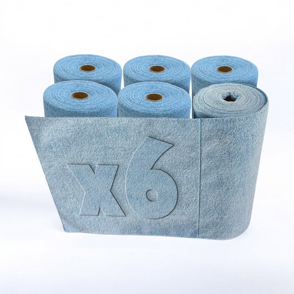 Microfibre Cloths On A Roll - Blue Colour - 6 Rolls