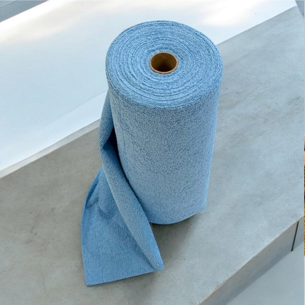 Microfibre Cloths On A Roll - Blue Colour - 6 Rolls