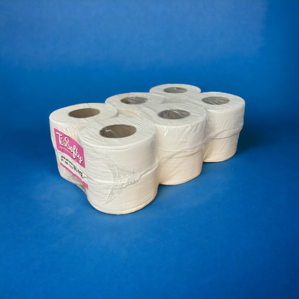 12 Embossed Mini Jumbo Toilet Rolls