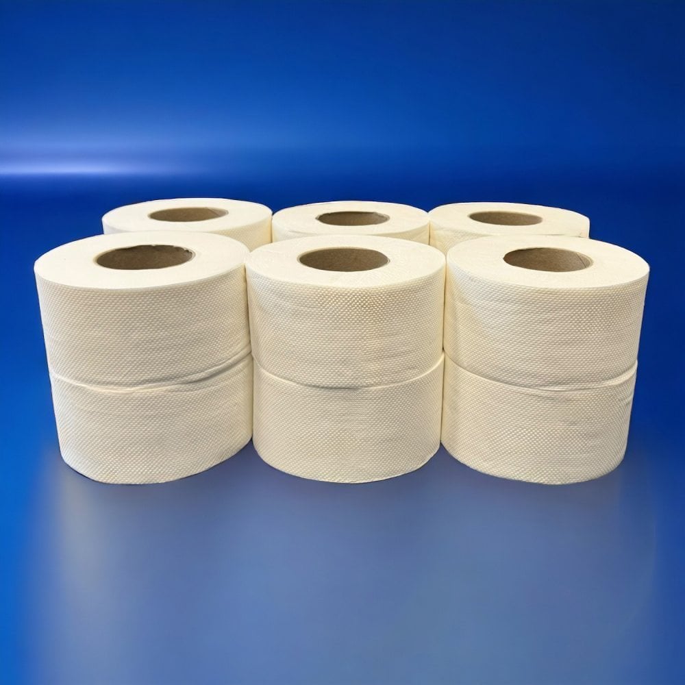 12 Embossed Mini Jumbo Toilet Rolls