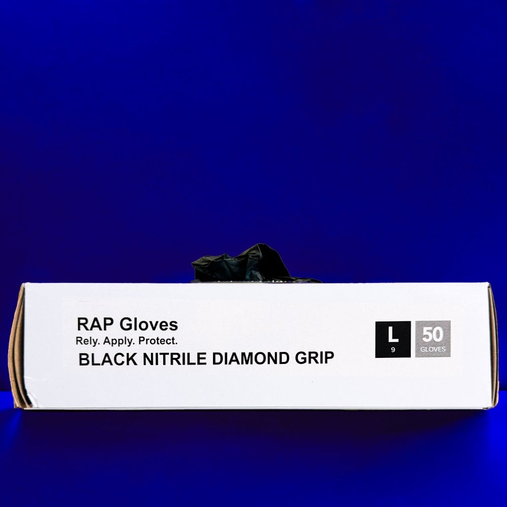 RAP - Black Nitrile Gloves - Powder Free