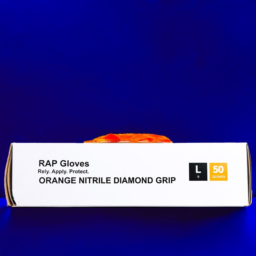 Rap Heavy Duty Orange Nitrile Gloves