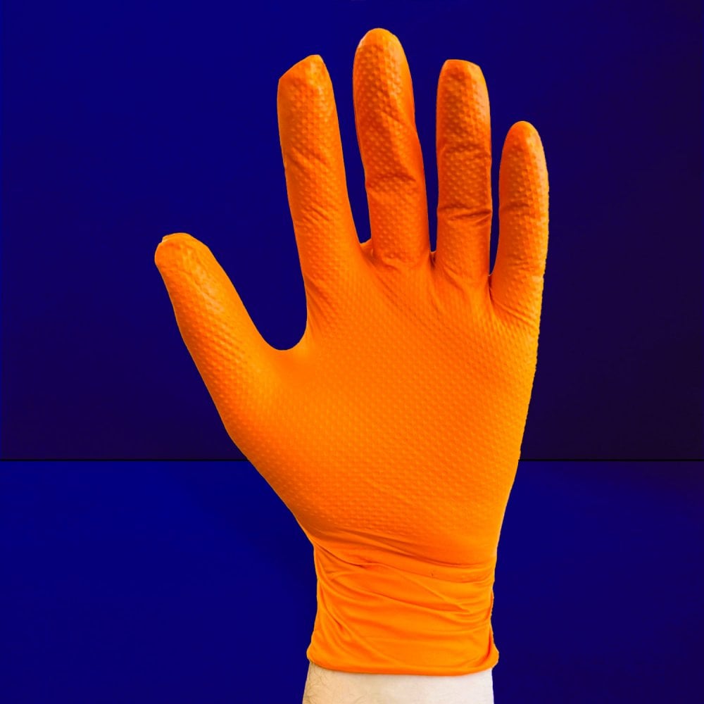 Rap Heavy Duty Orange Nitrile Gloves