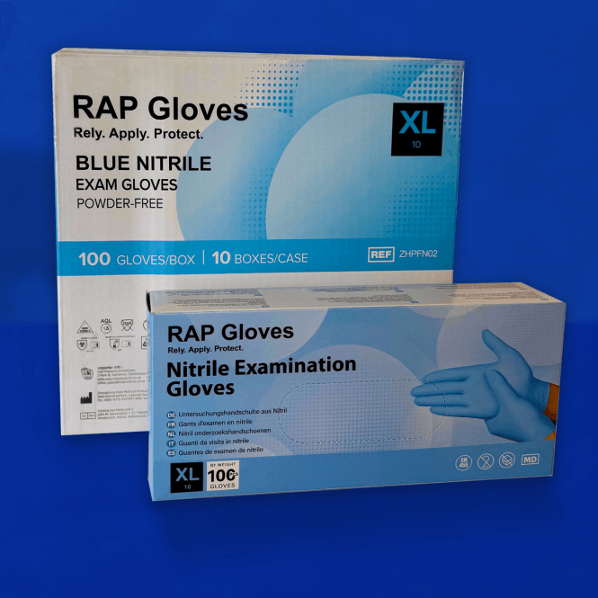 Blue Nitrile Gloves - Powder Free